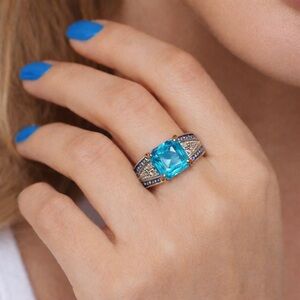 - Turquoise Austrian Crystal Ring